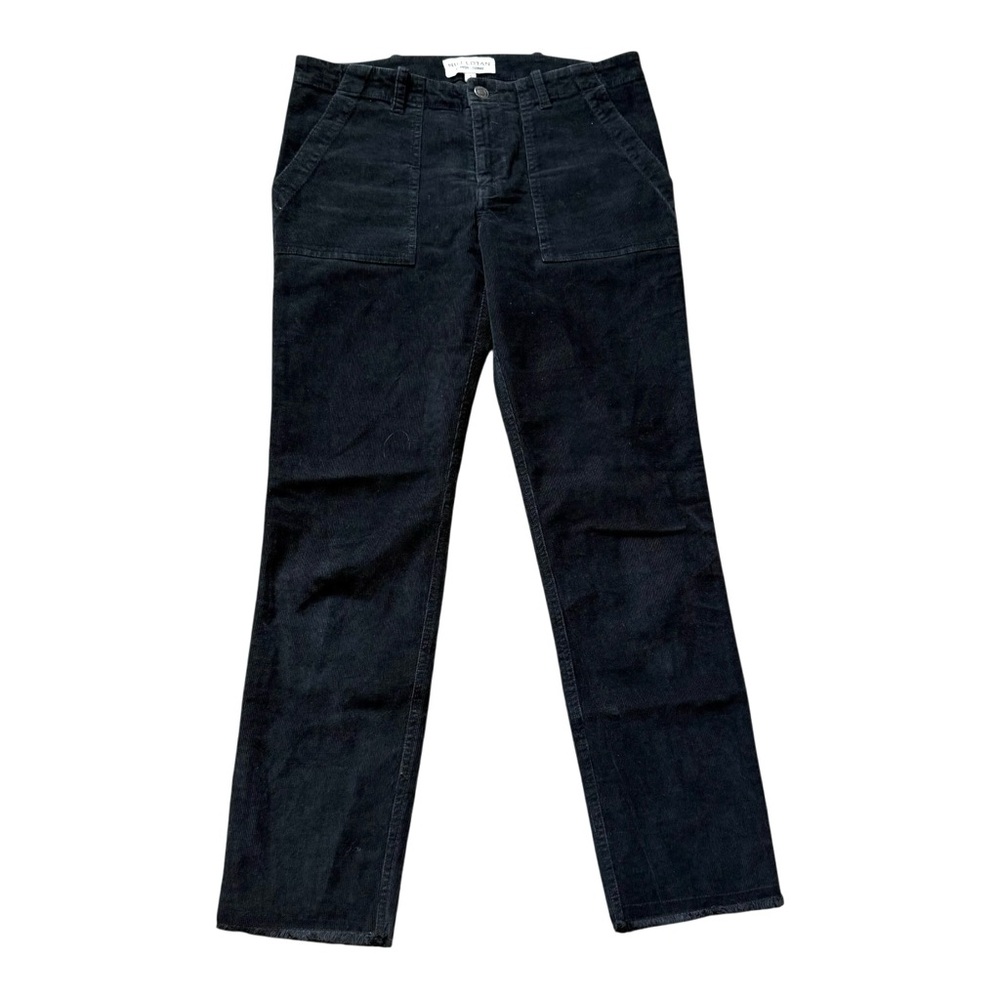 Nili Lotan Black Corduroy Straight-Leg Pants, Size 2.